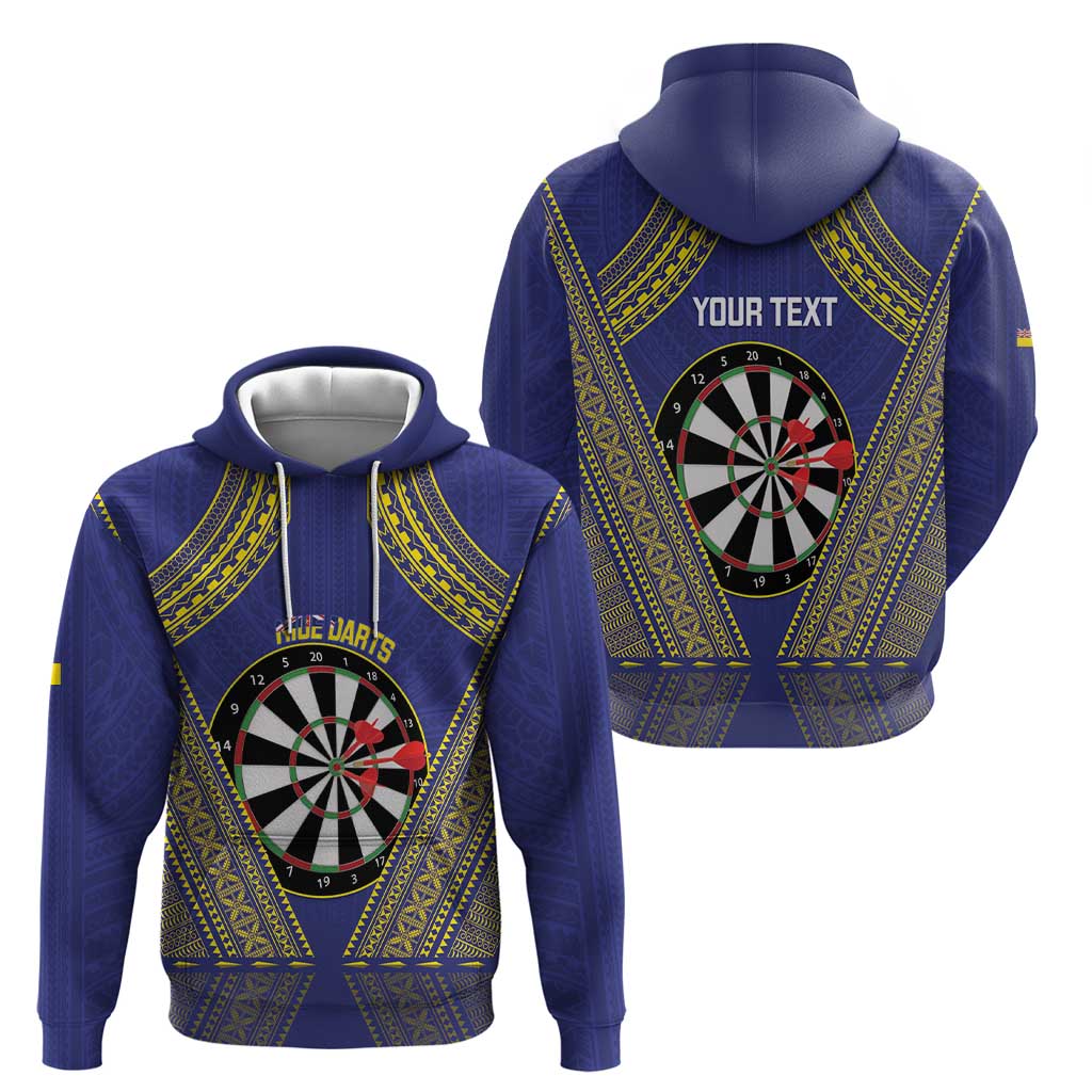 Personalised Niue Darts Zip Hoodie Dart Board Hiapo Pattern - Polynesian Pride