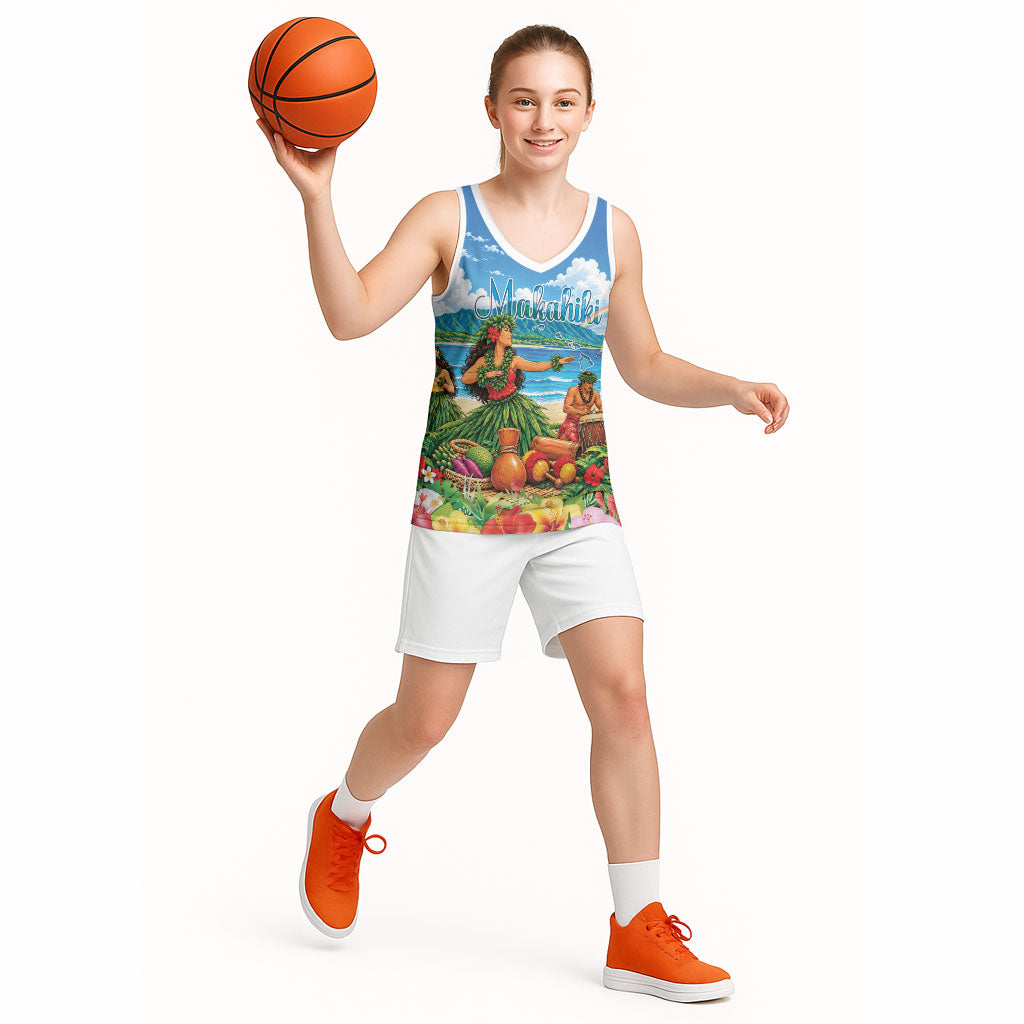 Hawaii Makahiki Basketball Jersey Hawaiian New Year Tropical Vibes LT14 - Polynesian Pride