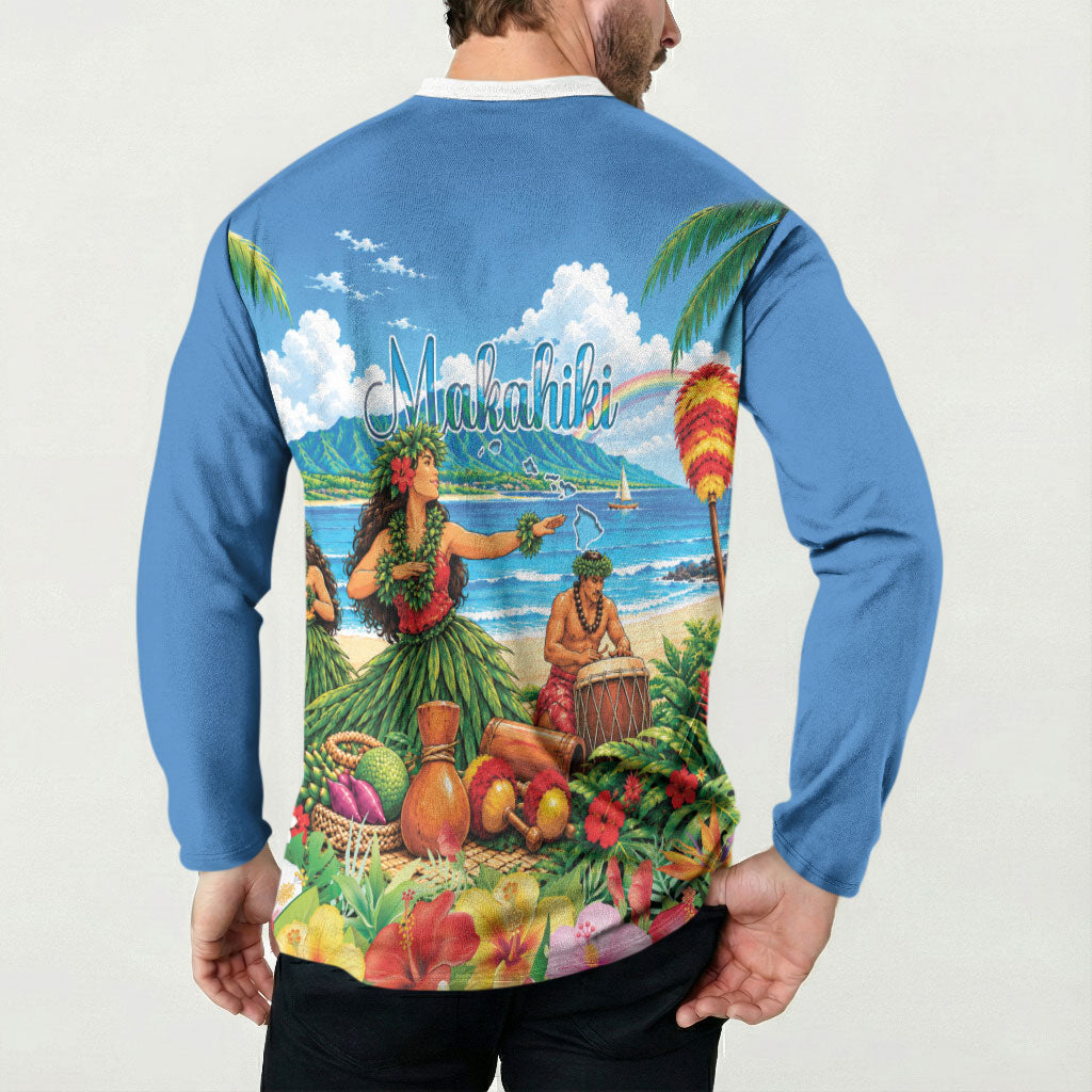 Hawaii Makahiki Button Sweatshirt Hawaiian New Year Tropical Vibes LT14 - Polynesian Pride