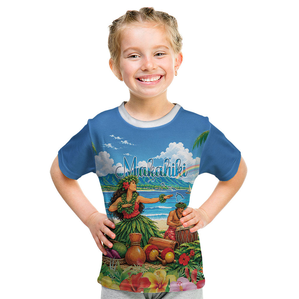 Hawaii Makahiki Kid T Shirt Hawaiian New Year Tropical Vibes LT14 Blue - Polynesian Pride