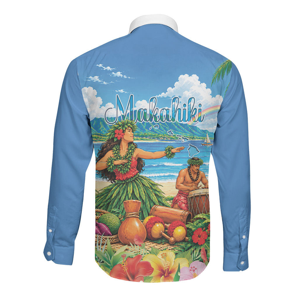 Hawaii Makahiki Long Sleeve Button Shirt Hawaiian New Year Tropical Vibes LT14 - Polynesian Pride