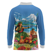 Hawaii Makahiki Long Sleeve Polo Shirt Hawaiian New Year Tropical Vibes LT14 - Polynesian Pride