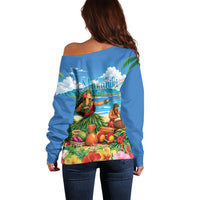 Hawaii Makahiki Off Shoulder Sweater Hawaiian New Year Tropical Vibes LT14 - Polynesian Pride