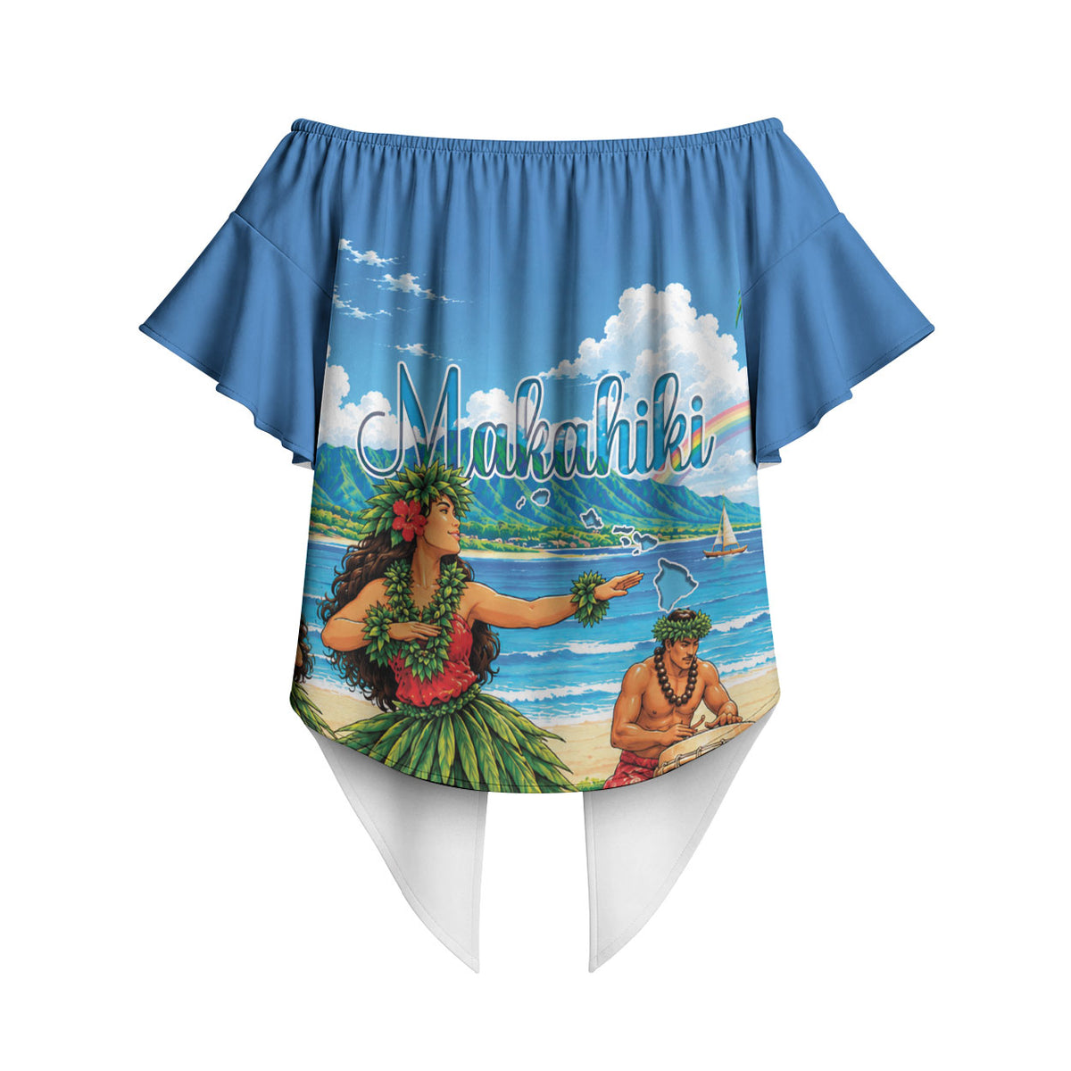 Hawaii Makahiki Off Shoulder Wrap Waist Top Hawaiian New Year Tropical Vibes LT14 - Polynesian Pride