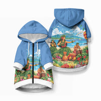 Hawaii Makahiki Pet Hoodie Hawaiian New Year Tropical Vibes LT14 Zip-up Blue - Polynesian Pride