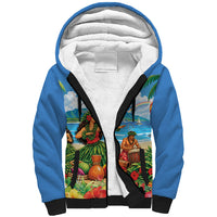 Hawaii Makahiki Sherpa Hoodie Hawaiian New Year Tropical Vibes LT14 Unisex Blue - Polynesian Pride