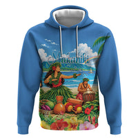 Hawaii Makahiki Zip Hoodie Hawaiian New Year Tropical Vibes LT14 Pullover Hoodie Blue - Polynesian Pride