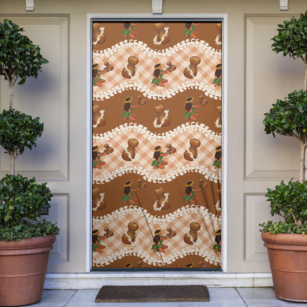 Ipu Heke Hawaii Makahiki Door Cover Hawaiian Puakenikeni Lei Hula Girl Palaka Motifs