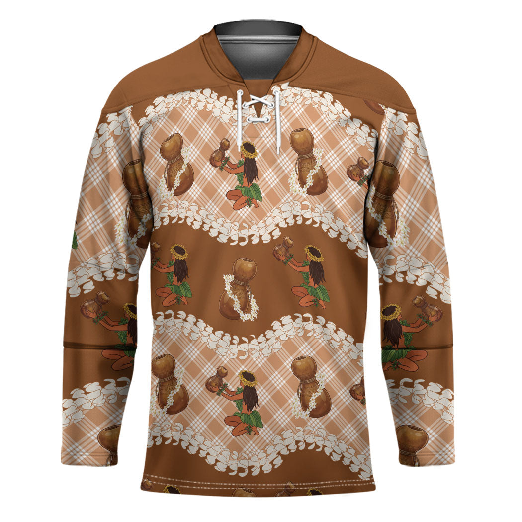 Ipu Heke Hawaii Makahiki Hockey Jersey Hawaiian Puakenikeni Lei Hula Girl Palaka Motifs