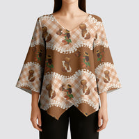 Ipu Heke Hawaii Makahiki Kimono Sleeve Blouse Hawaiian Puakenikeni Lei Hula Girl Palaka Motifs LT14 - Polynesian Pride