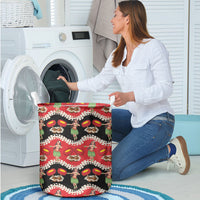 Uliuli Hawaii Makahiki Laundry Basket Hawaiian Puakenikeni Lei Hula Girl Red Version LT14 - Polynesian Pride