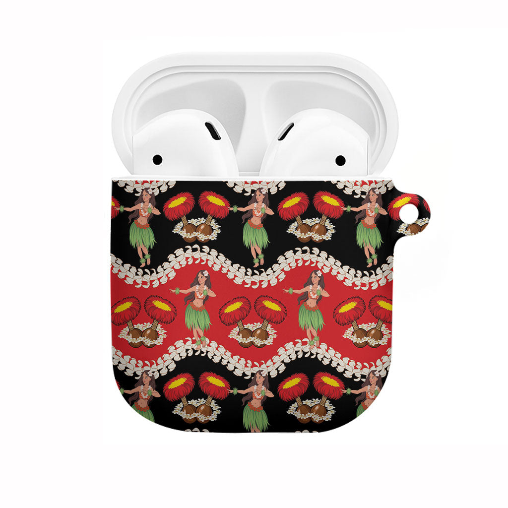 Uliuli Hawaii Makahiki AirPods Case Hawaiian Puakenikeni Lei Hula Girl Red Version LT14 Red - Polynesian Pride