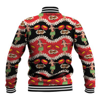 Uliuli Hawaii Makahiki Baseball Jacket Hawaiian Puakenikeni Lei Hula Girl Red Version LT14 - Polynesian Pride