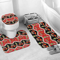 Uliuli Hawaii Makahiki Bathroom Set Hawaiian Puakenikeni Lei Hula Girl Red Version LT14 Mat Set Only (3 pcs) One Size Red - Polynesian Pride