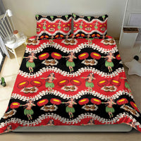 Uliuli Hawaii Makahiki Bedding Set Hawaiian Puakenikeni Lei Hula Girl Red Version LT14 - Polynesian Pride