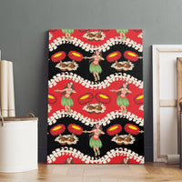 Uliuli Hawaii Makahiki Canvas Wall Art Hawaiian Puakenikeni Lei Hula Girl Red Version LT14 - Polynesian Pride