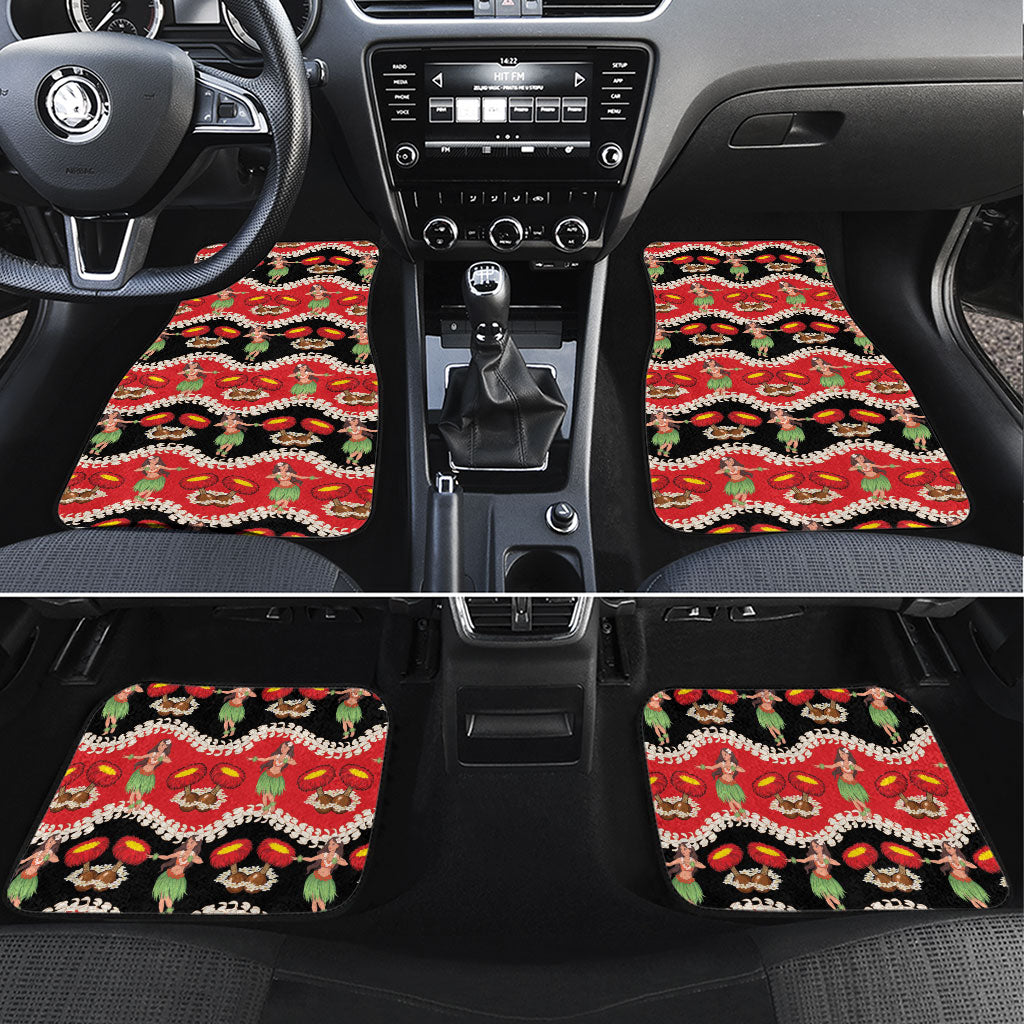 Uliuli Hawaii Makahiki Car Mats Hawaiian Puakenikeni Lei Hula Girl Red Version