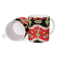 Uliuli Hawaii Makahiki Ceramic Mug Hawaiian Puakenikeni Lei Hula Girl Red Version LT14 - Polynesian Pride
