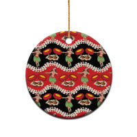 Uliuli Hawaii Makahiki Ceramic Ornament Hawaiian Puakenikeni Lei Hula Girl Red Version LT14 - Polynesian Pride