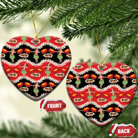 Uliuli Hawaii Makahiki Ceramic Ornament Hawaiian Puakenikeni Lei Hula Girl Red Version LT14 Heart Red - Polynesian Pride