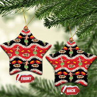 Uliuli Hawaii Makahiki Ceramic Ornament Hawaiian Puakenikeni Lei Hula Girl Red Version LT14 Star Red - Polynesian Pride
