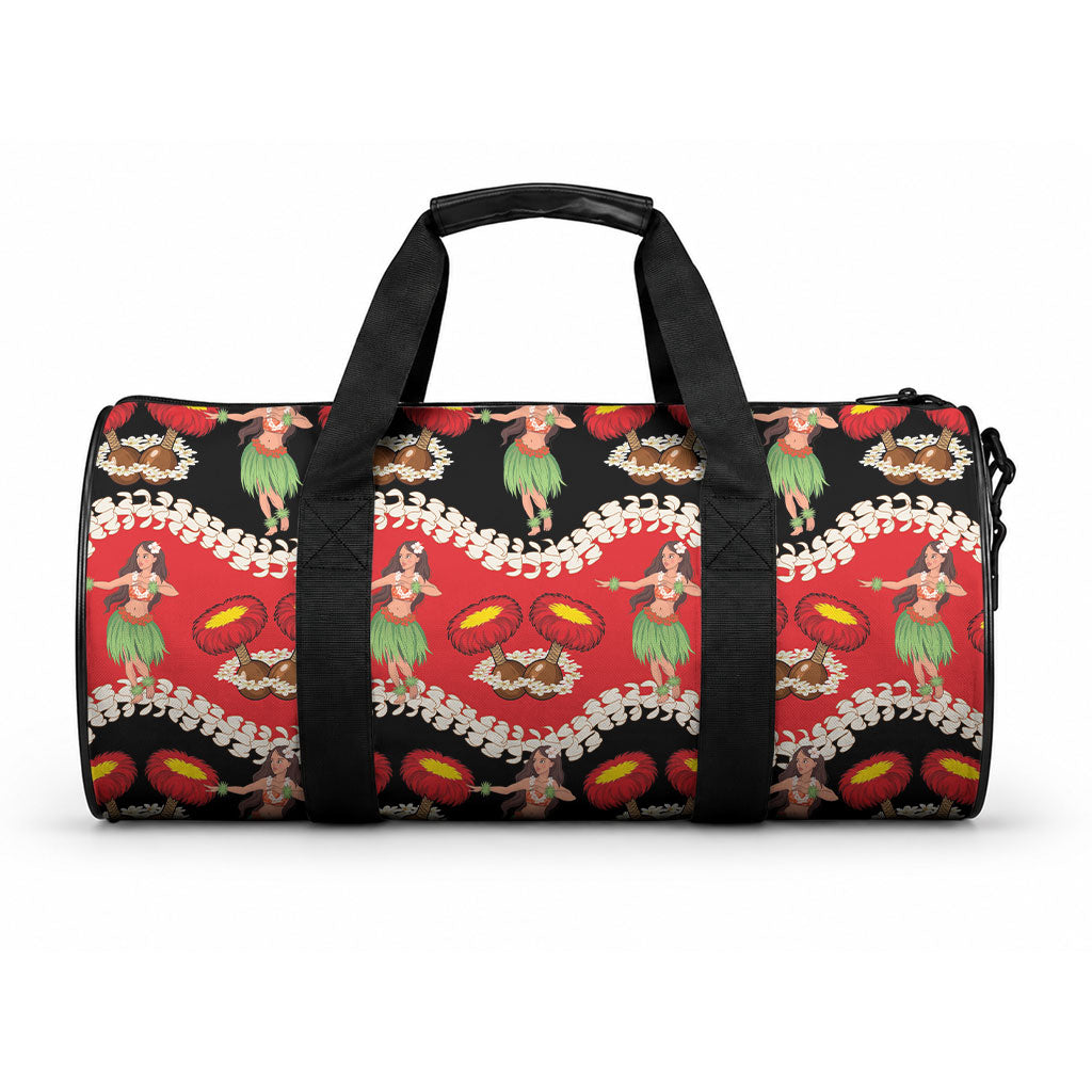 Uliuli Hawaii Makahiki Duffle Bag Hawaiian Puakenikeni Lei Hula Girl Red Version LT14 One size Red - Polynesian Pride