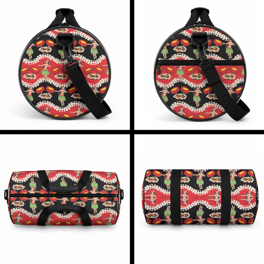 Uliuli Hawaii Makahiki Duffle Bag Hawaiian Puakenikeni Lei Hula Girl Red Version LT14 - Polynesian Pride