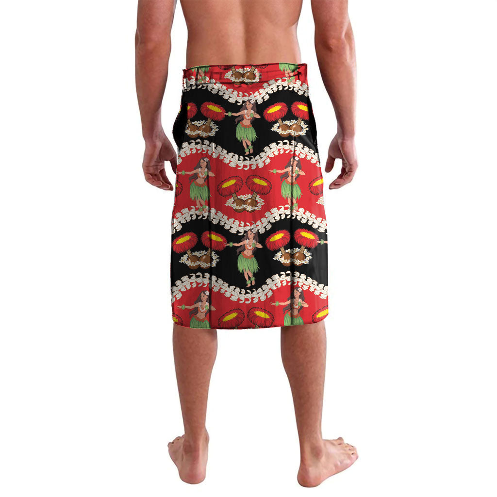 Uliuli Hawaii Makahiki Lavalava Hawaiian Puakenikeni Lei Hula Girl Red Version LT14 - Polynesian Pride