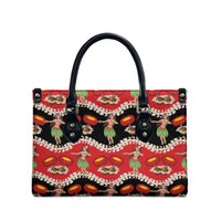 Uliuli Hawaii Makahiki Leather Bag Hawaiian Puakenikeni Lei Hula Girl Red Version LT14 - Polynesian Pride