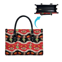 Uliuli Hawaii Makahiki Leather Bag Hawaiian Puakenikeni Lei Hula Girl Red Version LT14 - Polynesian Pride