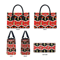 Uliuli Hawaii Makahiki Leather Bag Hawaiian Puakenikeni Lei Hula Girl Red Version LT14 - Polynesian Pride