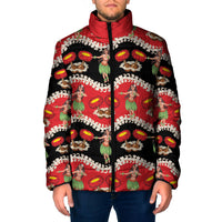 Uliuli Hawaii Makahiki Padded Jacket Hawaiian Puakenikeni Lei Hula Girl Red Version LT14 Men Red - Polynesian Pride
