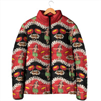Uliuli Hawaii Makahiki Padded Jacket Hawaiian Puakenikeni Lei Hula Girl Red Version LT14 - Polynesian Pride