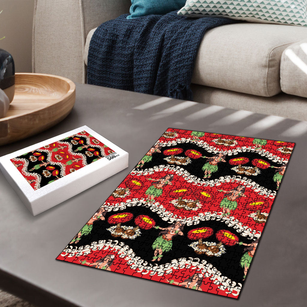 Uliuli Hawaii Makahiki Puzzle Hawaiian Puakenikeni Lei Hula Girl Red Version LT14 - Polynesian Pride