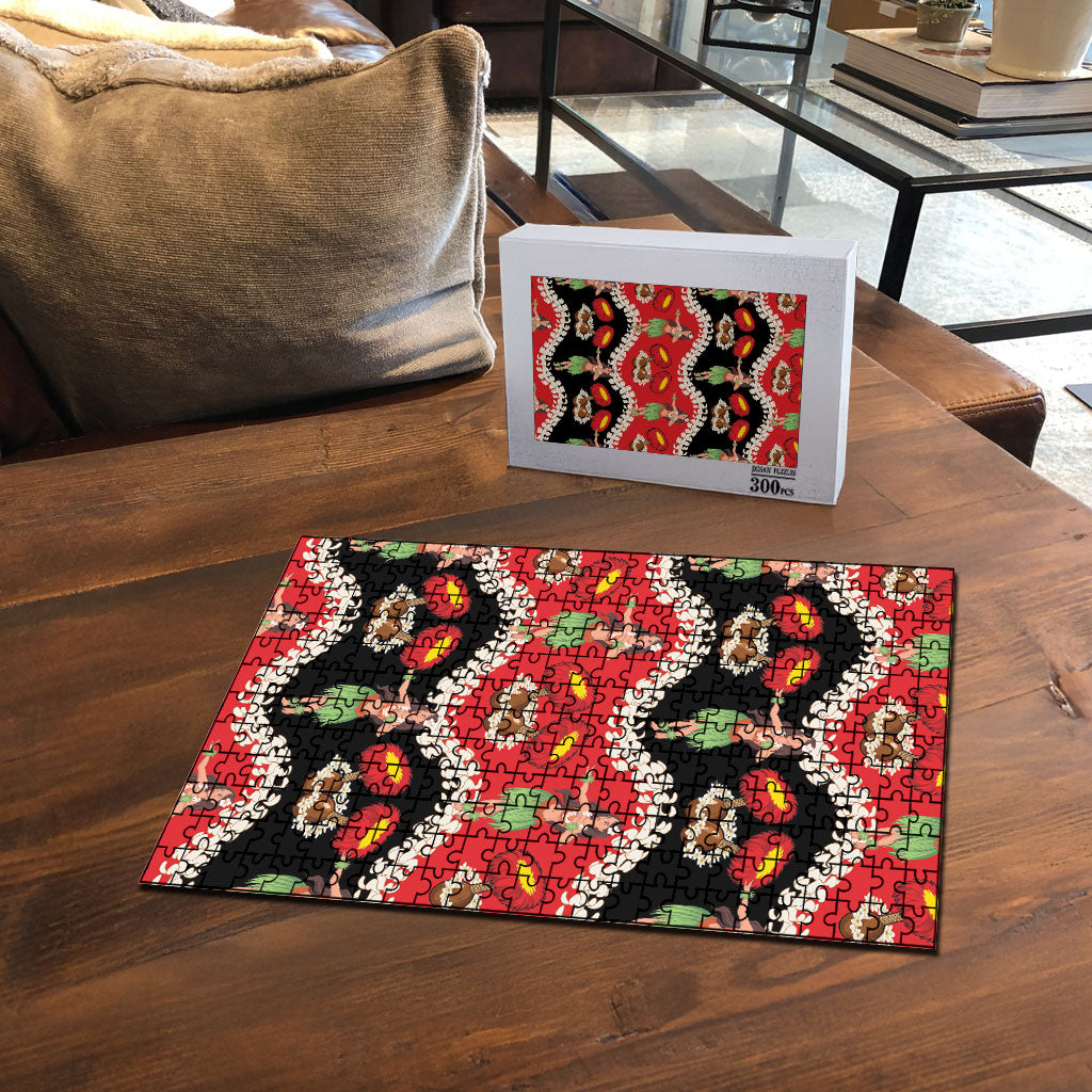 Uliuli Hawaii Makahiki Puzzle Hawaiian Puakenikeni Lei Hula Girl Red Version LT14 - Polynesian Pride