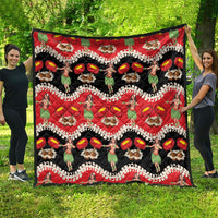 Uliuli Hawaii Makahiki Quilt Hawaiian Puakenikeni Lei Hula Girl Red Version LT14 - Polynesian Pride