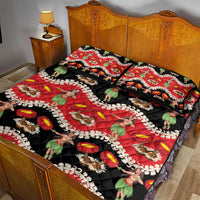 Uliuli Hawaii Makahiki Quilt Bed Set Hawaiian Puakenikeni Lei Hula Girl Red Version LT14 - Polynesian Pride