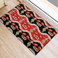 Uliuli Hawaii Makahiki Rubber Doormat Hawaiian Puakenikeni Lei Hula Girl Red Version LT14 - Polynesian Pride