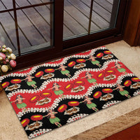 Uliuli Hawaii Makahiki Rubber Doormat Hawaiian Puakenikeni Lei Hula Girl Red Version LT14 - Polynesian Pride