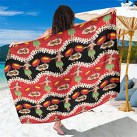 Uliuli Hawaii Makahiki Sarong Hawaiian Puakenikeni Lei Hula Girl Red Version LT14 One Size 44 x 66 inches Red - Polynesian Pride