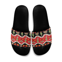 Uliuli Hawaii Makahiki Slide Sandals Hawaiian Puakenikeni Lei Hula Girl Red Version LT14 Red - Polynesian Pride