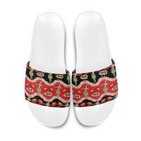 Uliuli Hawaii Makahiki Slide Sandals Hawaiian Puakenikeni Lei Hula Girl Red Version LT14 Red - Polynesian Pride