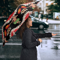 Uliuli Hawaii Makahiki Umbrella Hawaiian Puakenikeni Lei Hula Girl Red Version LT14 - Polynesian Pride
