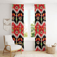 Uliuli Hawaii Makahiki Window Curtain Hawaiian Puakenikeni Lei Hula Girl Red Version LT14 - Polynesian Pride