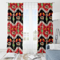 Uliuli Hawaii Makahiki Window Curtain Hawaiian Puakenikeni Lei Hula Girl Red Version LT14 - Polynesian Pride