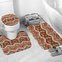 Uliuli Hawaii Makahiki Bathroom Set Hawaiian Puakenikeni Lei Hula Girl Brown Version LT14 Mat Set Only (3 pcs) One Size Brown - Polynesian Pride