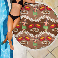 Uliuli Hawaii Makahiki Beach Blanket Hawaiian Puakenikeni Lei Hula Girl Brown Version LT14 - Polynesian Pride