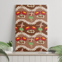 Uliuli Hawaii Makahiki Canvas Wall Art Hawaiian Puakenikeni Lei Hula Girl Brown Version LT14 - Polynesian Pride