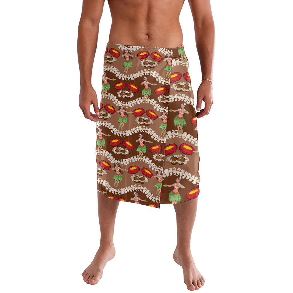 Uliuli Hawaii Makahiki Lavalava Hawaiian Puakenikeni Lei Hula Girl Brown Version LT14 Brown - Polynesian Pride