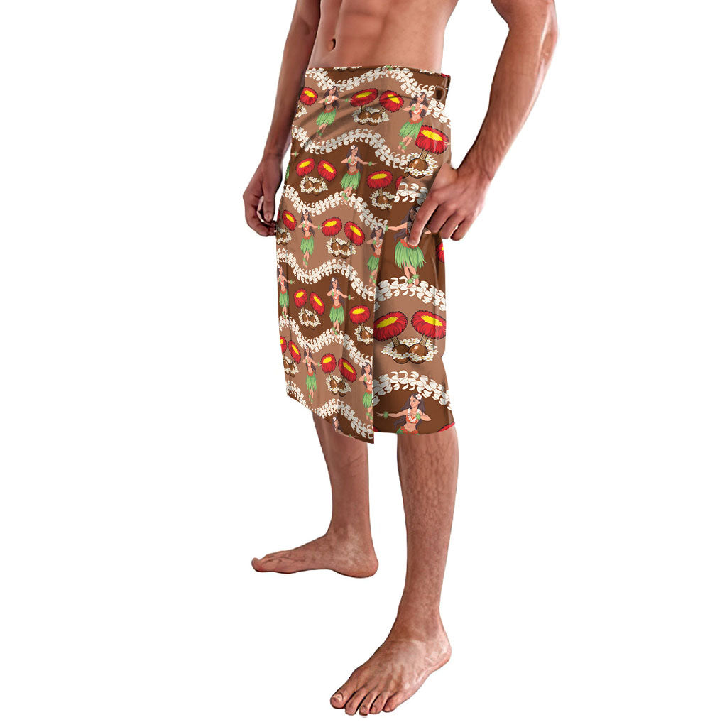 Uliuli Hawaii Makahiki Lavalava Hawaiian Puakenikeni Lei Hula Girl Brown Version LT14 - Polynesian Pride
